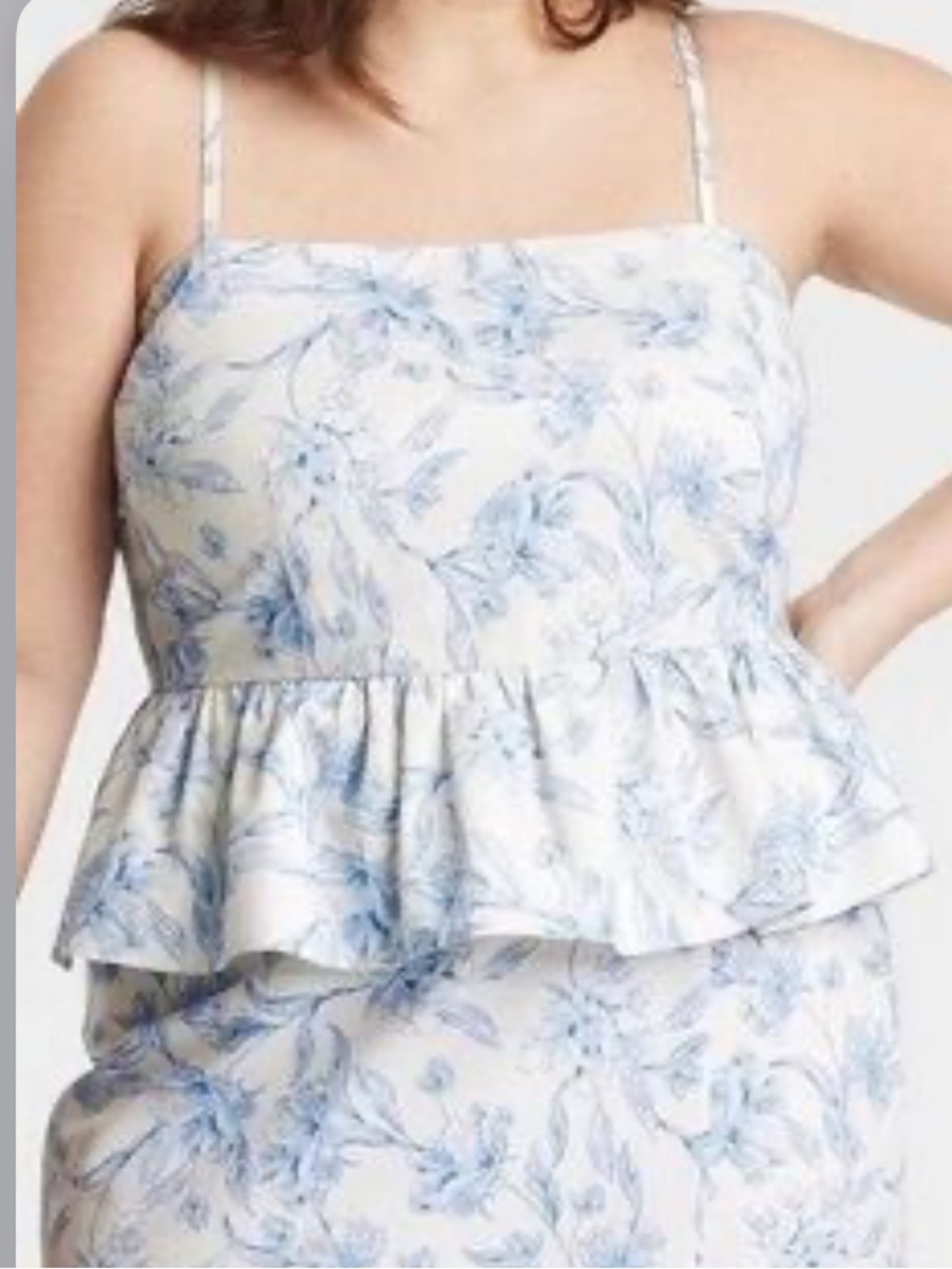 A New Day | floral print peplum top size large